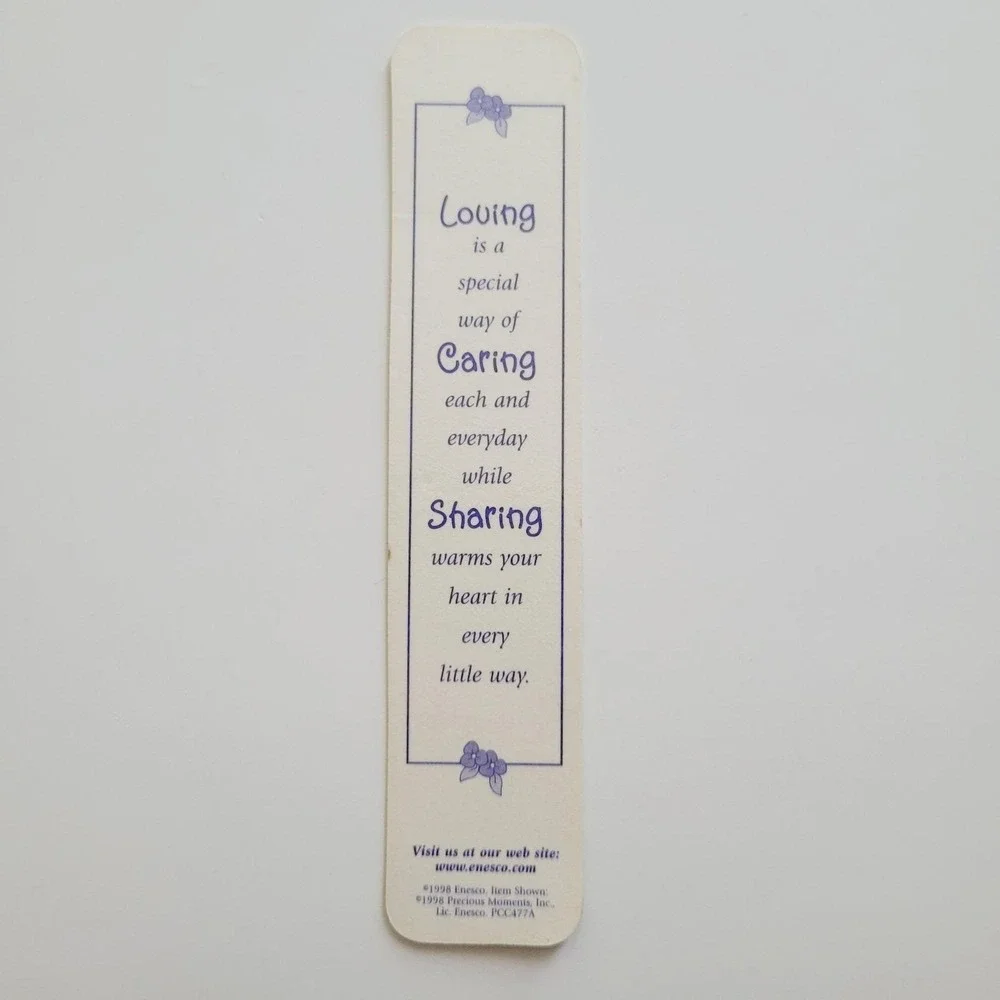 Vintage 90s Precious Moments Bookmark Girl Dogs Cottagecore, 1998 Enesco PCC477A